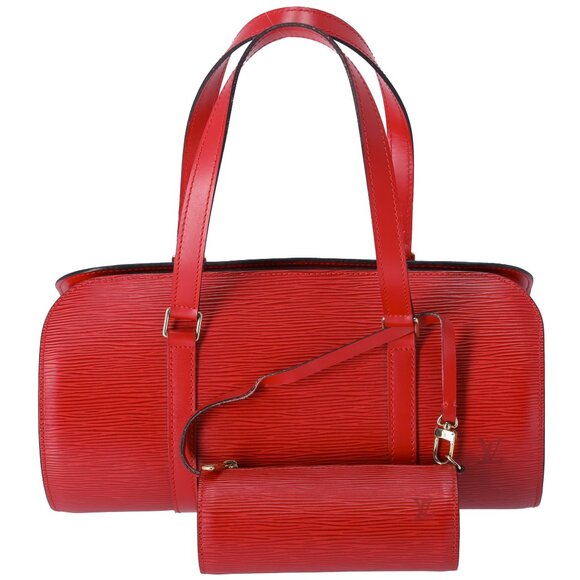 Louis Vuitton Soufflot Epi Handbag M52227 Castilian Red Leather + Pouch - Picture 1 of 8